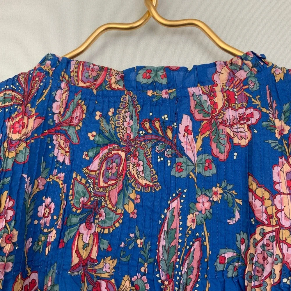 NWT J. Crew Liberty London Flora Belle Paisley Ruffle Pintuck Popover Blouse 00